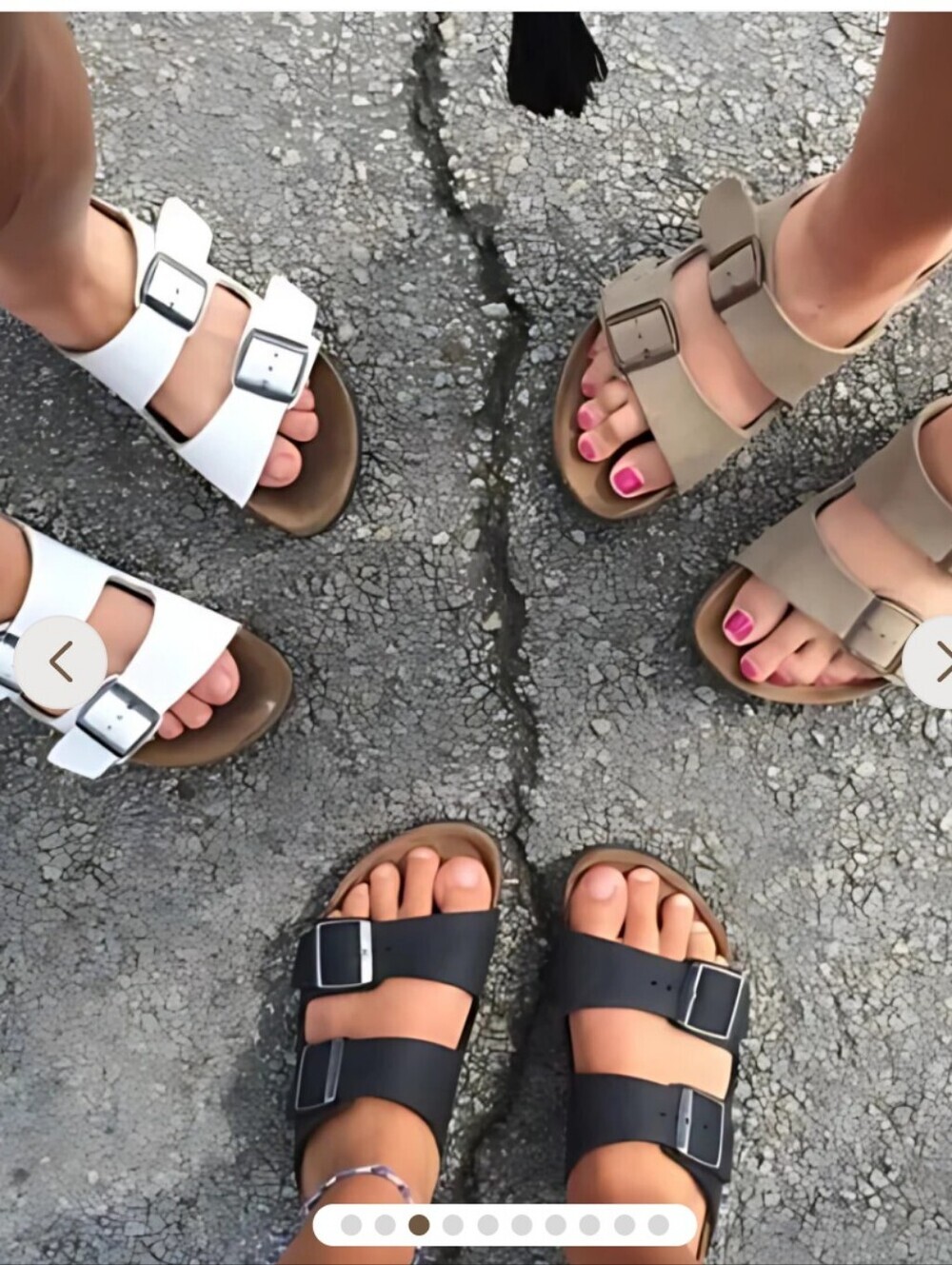 NWT qcomfort Brown Double-Buckle Slide Sandal Women's Size 10.5 - Picture 4 of 13